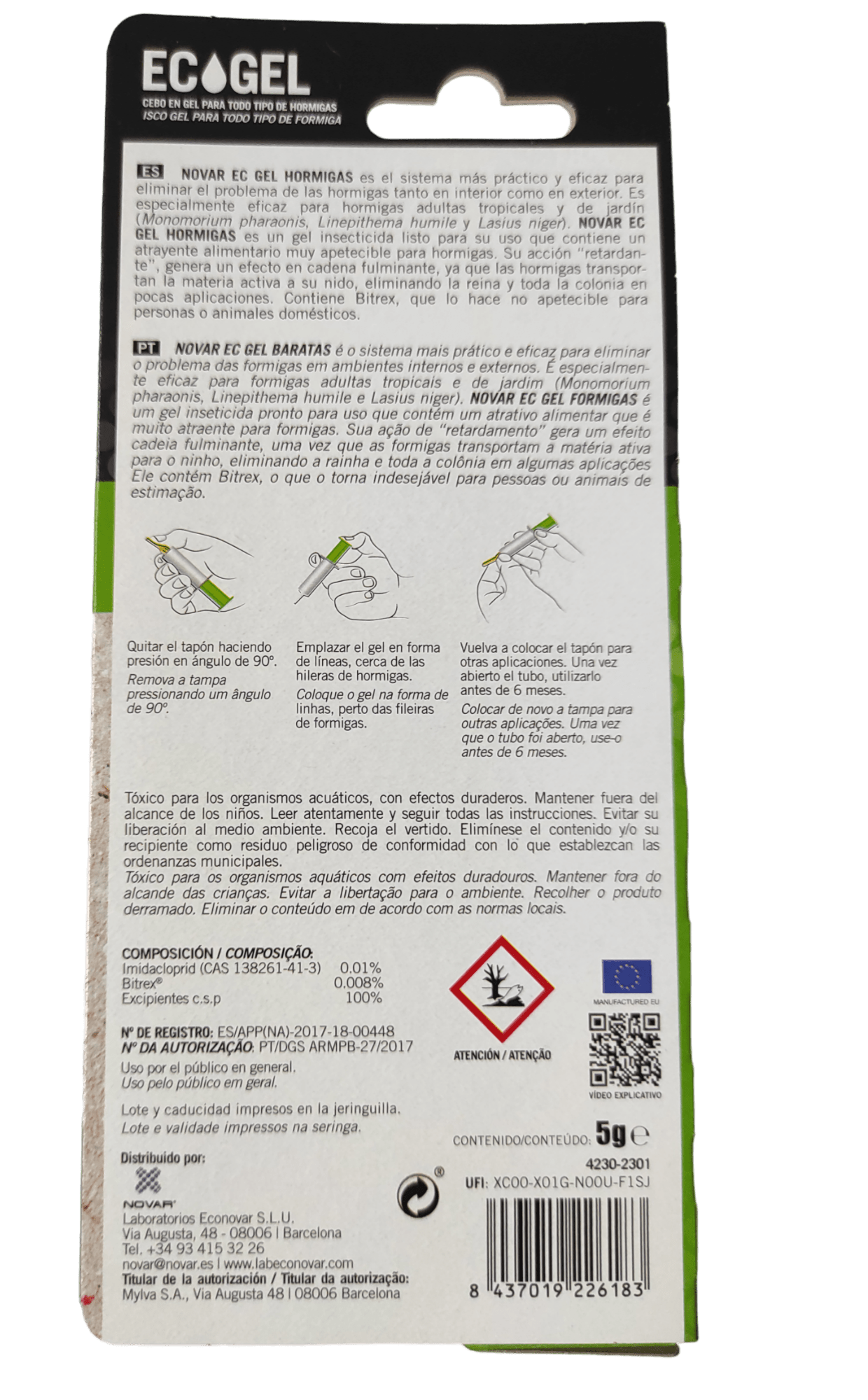 Ecogel hormigas jeringuilla 5gr