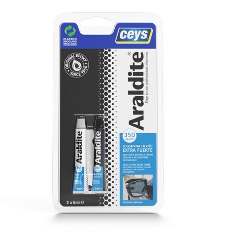 Adhesivo epoxy 2 componentes Araldite Extrafuerte pequeño 2x5ml