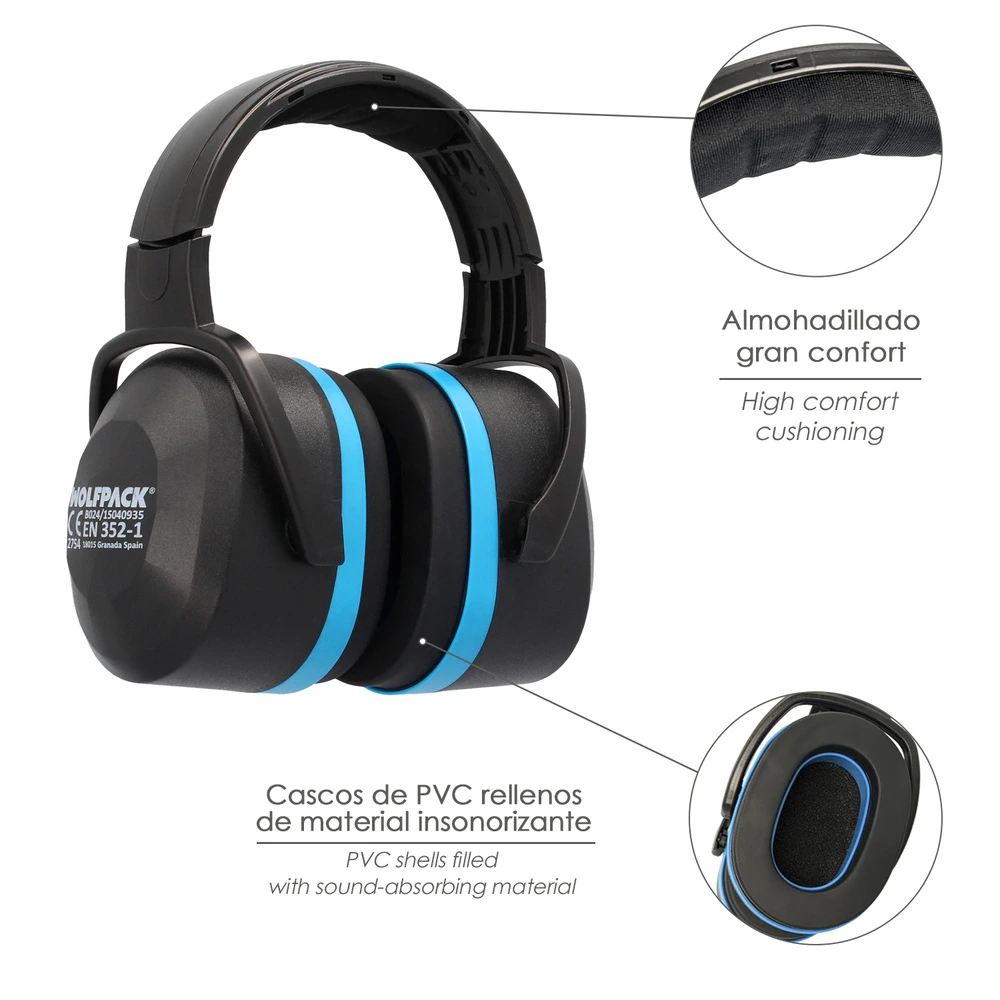 Protector auditivo Antiruidos Cascos CE SNR-29Db - Imagen 3
