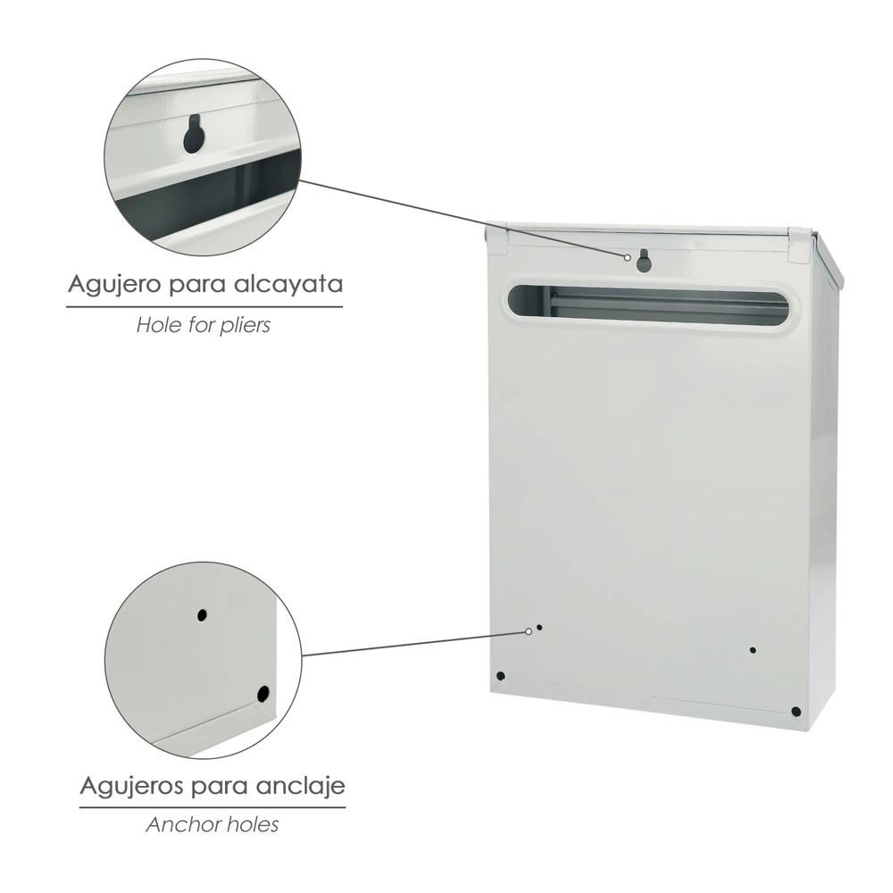 Buzon Exterior Residence 205 x 300 x 70 mm. Blanco