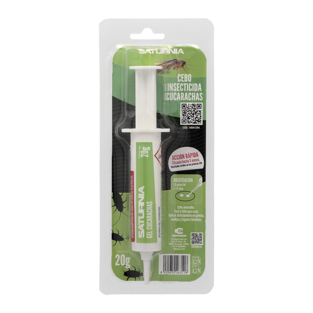Gel Insecticida Elimina Cucaracha con Jeringa de 20 Gramos Saturnia Control de Plagas