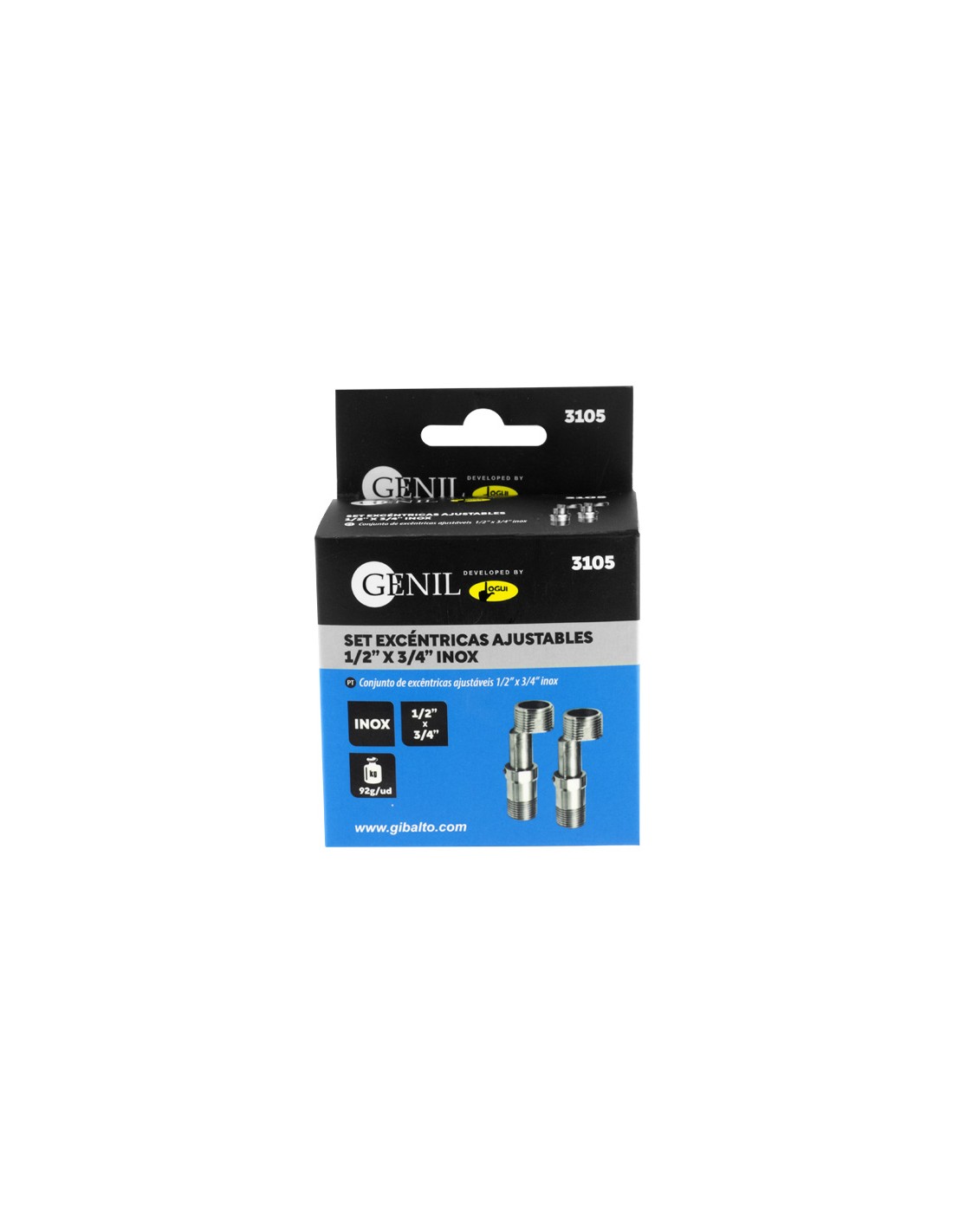 Set de 2 excéntricas ajustables para grifería 55-75mm - Imagen 4